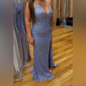 Sparkling Blue Sequin Maxi Dress